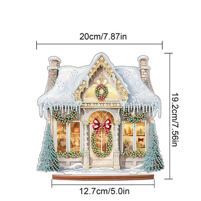 Wooden Xmas Shop Desktop Diamond Art Kits for Xmas Table Office Home Decor (#6)