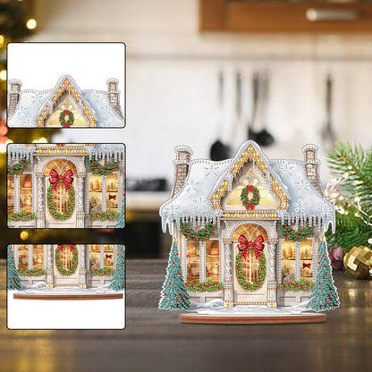 Wooden Xmas Shop Desktop Diamond Art Kits for Xmas Table Office Home Decor (#6)