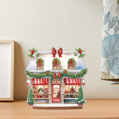Wooden Xmas Shop Desktop Diamond Art Kits for Xmas Table Office Home Decor (#9)