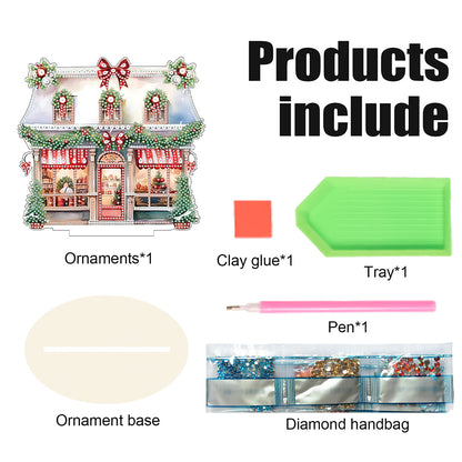 Wooden Xmas Shop Desktop Diamond Art Kits for Xmas Table Office Home Decor (#9)