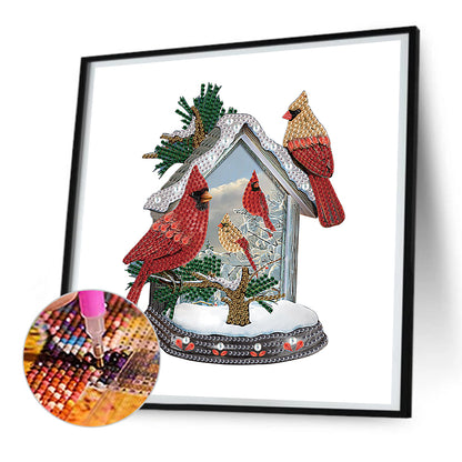 Christmas Cardinal - Special Shaped Drill Diamond Painting 30*30CM