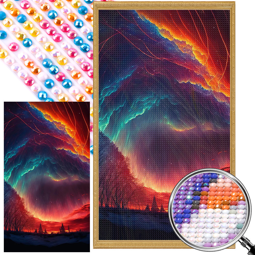 Aurora Night View - Full Round AB Drill Diamond Painting 40*70CM