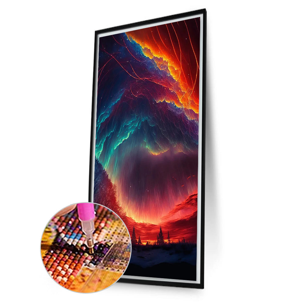 Aurora Night View - Full Round AB Drill Diamond Painting 40*70CM