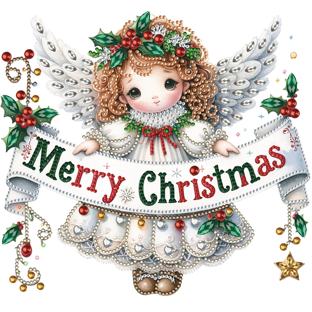 Christmas Little Angel - Special Shaped Drill Diamond Painting 30*30CM