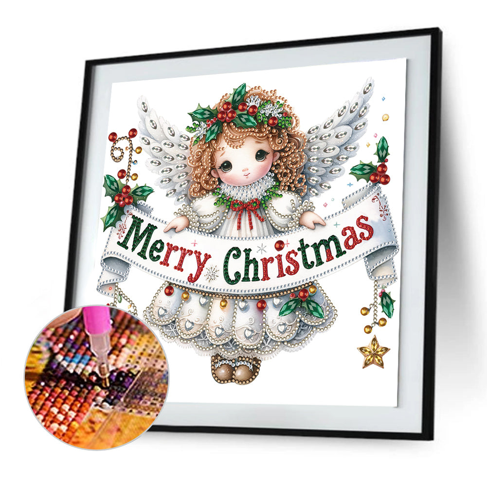 Christmas Little Angel - Special Shaped Drill Diamond Painting 30*30CM