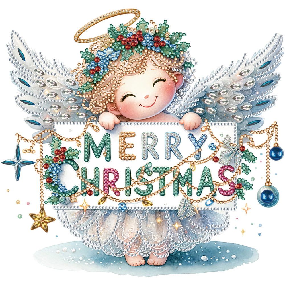 Christmas Little Angel - Special Shaped Drill Diamond Painting 30*30CM