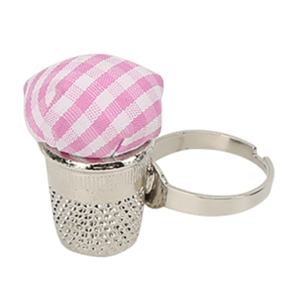 Adjustable Wearable Needle Pincushions for Needlework DIY Craft 3.3x3cm (Silver)