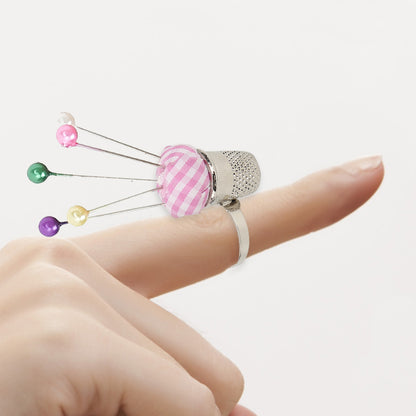 Adjustable Wearable Needle Pincushions for Needlework DIY Craft 3.3x3cm (Silver)