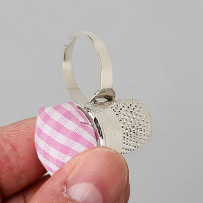 Adjustable Wearable Needle Pincushions for Needlework DIY Craft 3.3x3cm (Silver)