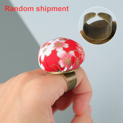 Adjustable Finger Ring Pincushion Sewing Needle Cushion for Needlework 3.6cm