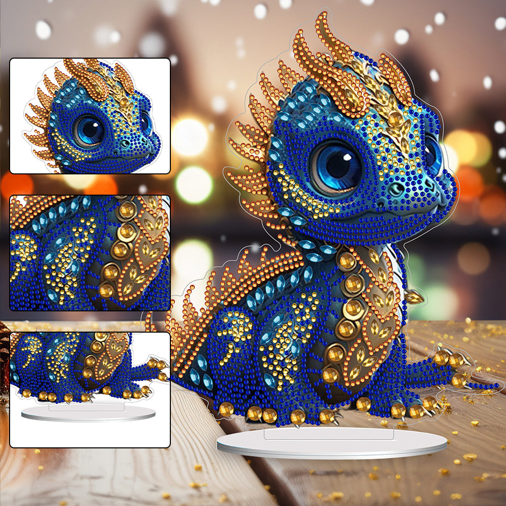 Acrylic Dragon Diamonds Painting Desktop Decoration for Office Desktop Decor(#1)