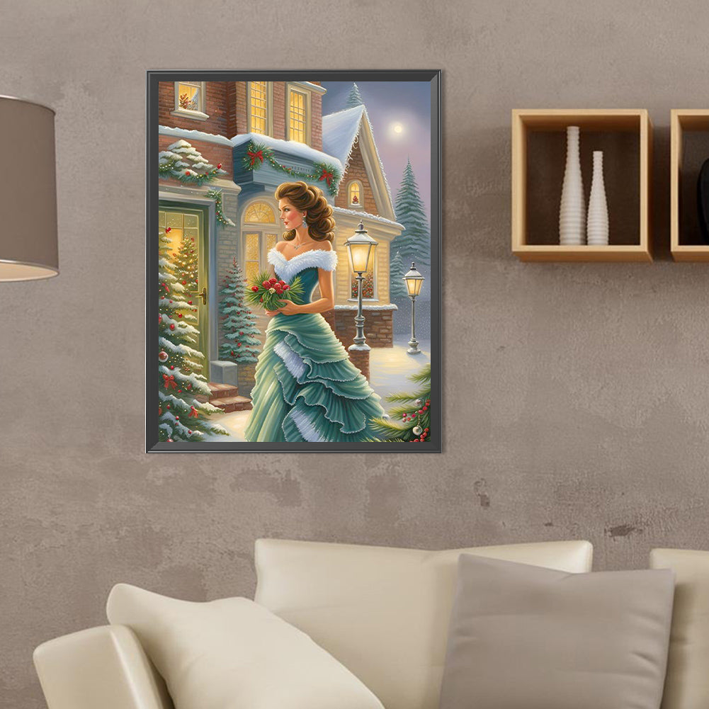 Santa Girl - Full Round Drill Diamond Painting 30*40CM