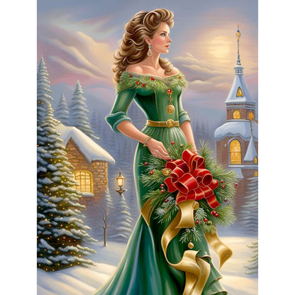 Santa Girl - Full Round Drill Diamond Painting 30*40CM