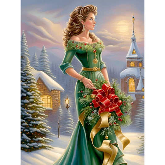 Santa Girl - Full Round Drill Diamond Painting 30*40CM