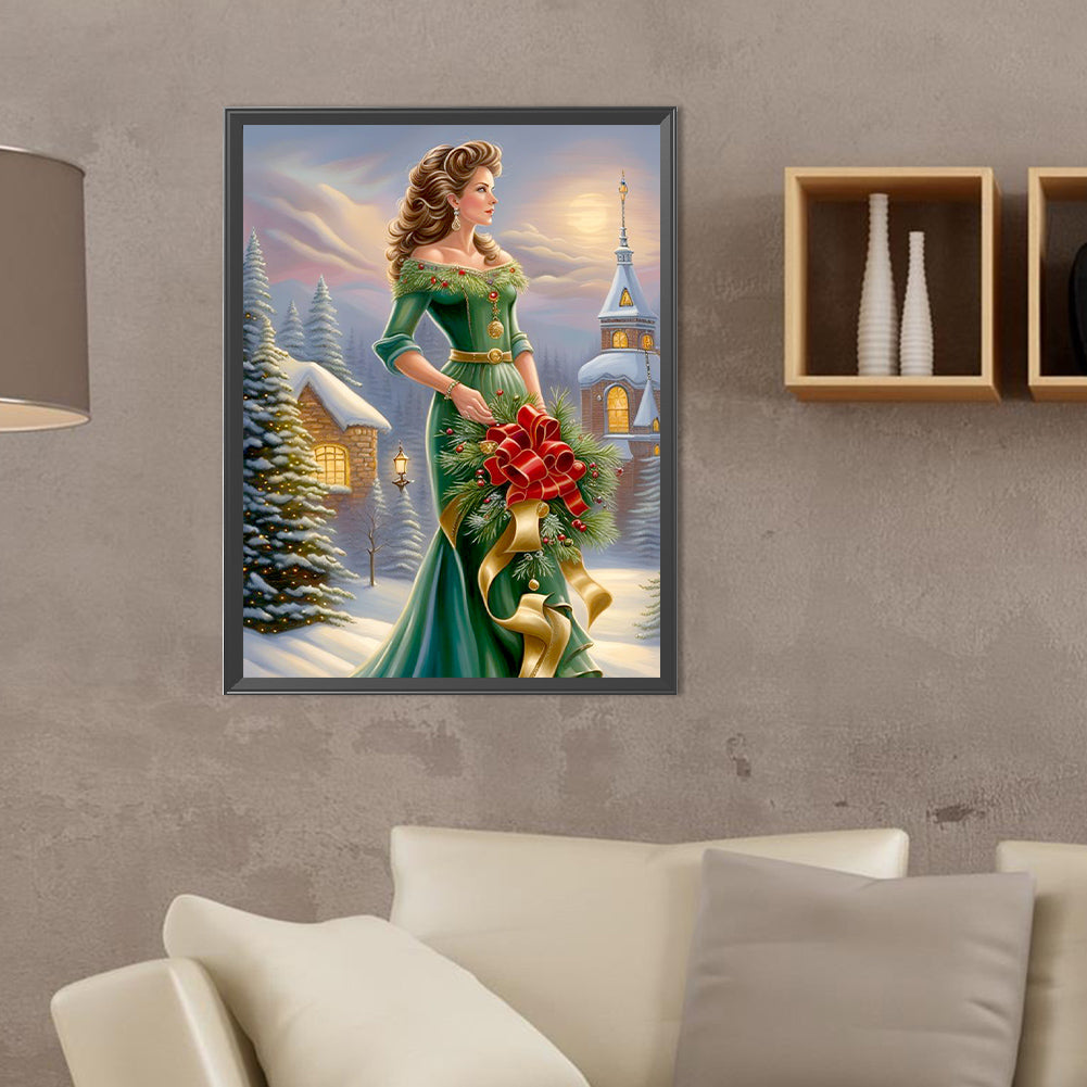 Santa Girl - Full Round Drill Diamond Painting 30*40CM
