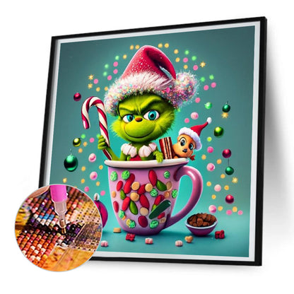 Christmas Green Monster - Full Round Drill Diamond Painting 30*30CM