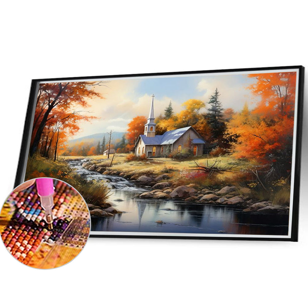 Country House - Full Round Drill Diamond Painting 40*30CM