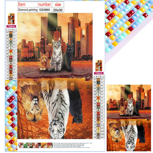 Reflection Animals - Full Square Drill Diamond Painting 20*30CM