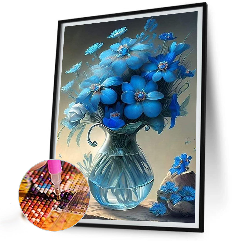 Blue Bouquet - Full Square Drill Diamond Painting 30*40CM