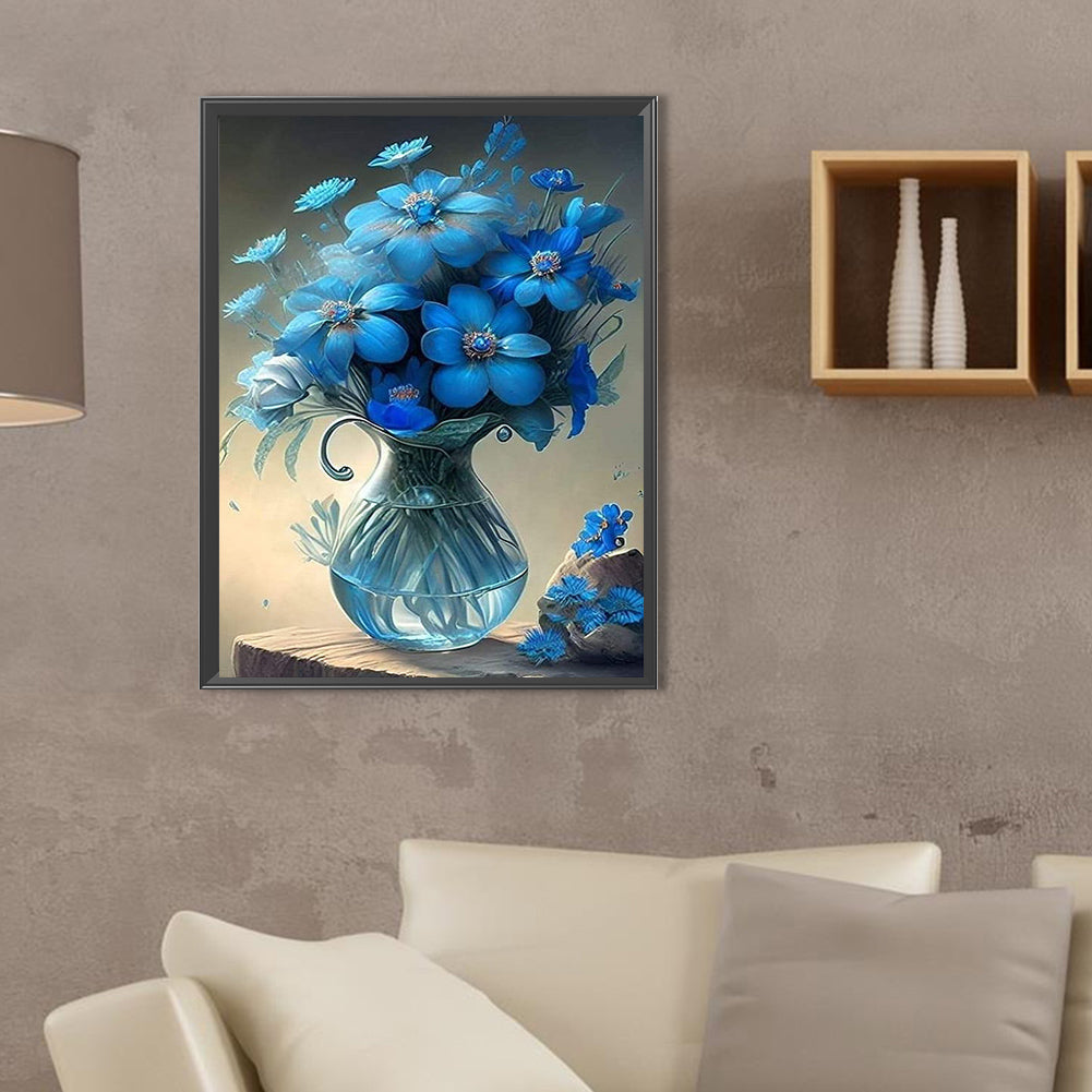 Blue Bouquet - Full Square Drill Diamond Painting 30*40CM