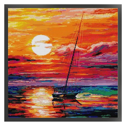 Sunset - 14CT Stamped Cross Stitch 44*44CM