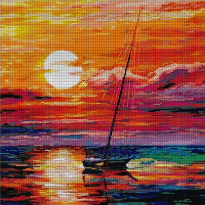 Sunset - 14CT Stamped Cross Stitch 44*44CM