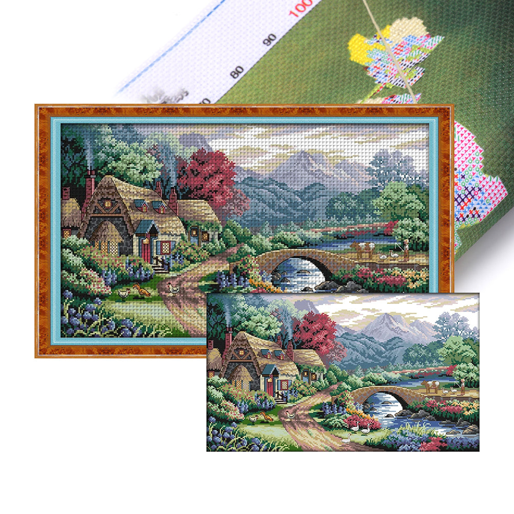 Farm Scene - 14CT Stamped Cross Stitch 54*33CM