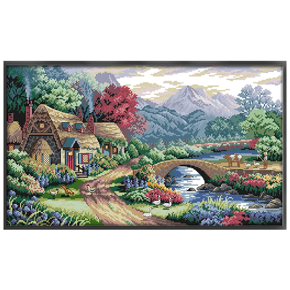 Farm Scene - 14CT Stamped Cross Stitch 54*33CM