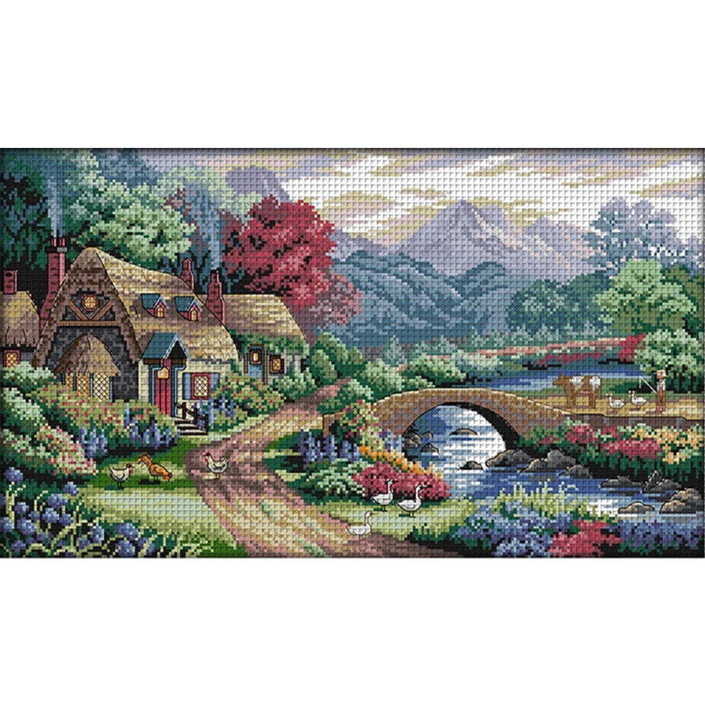 Farm Scene - 14CT Stamped Cross Stitch 54*33CM