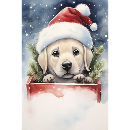 Christmas Puppy - Full Round Drill Diamond Painting 40*60CM