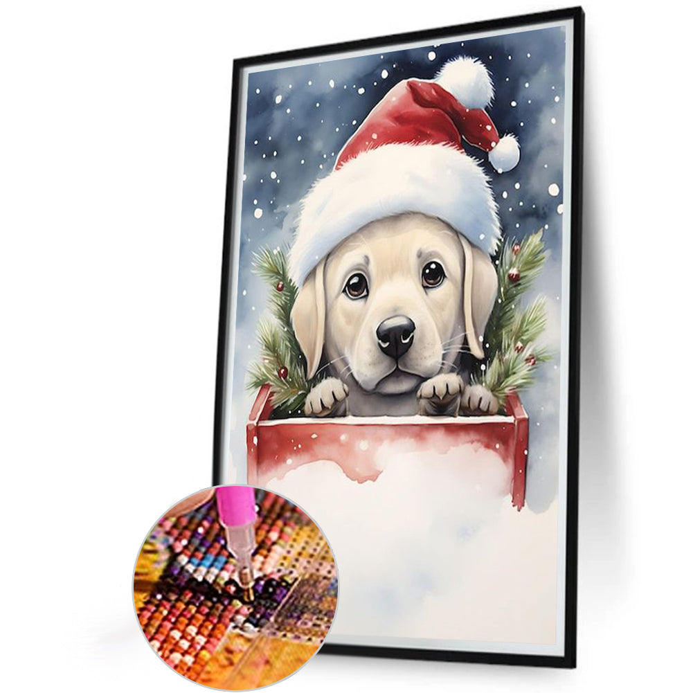 Christmas Puppy - Full Round Drill Diamond Painting 40*60CM