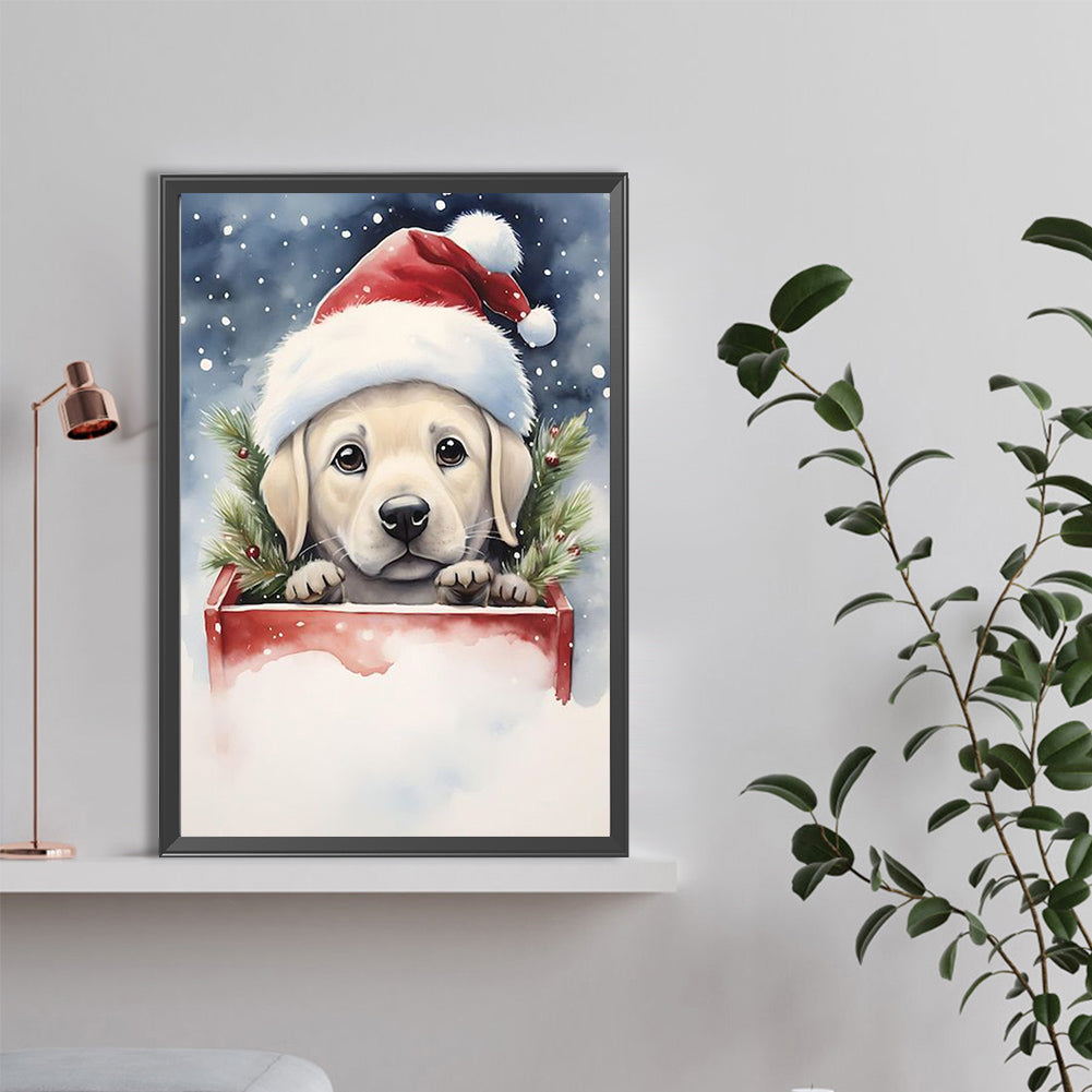 Christmas Puppy - Full Round Drill Diamond Painting 40*60CM