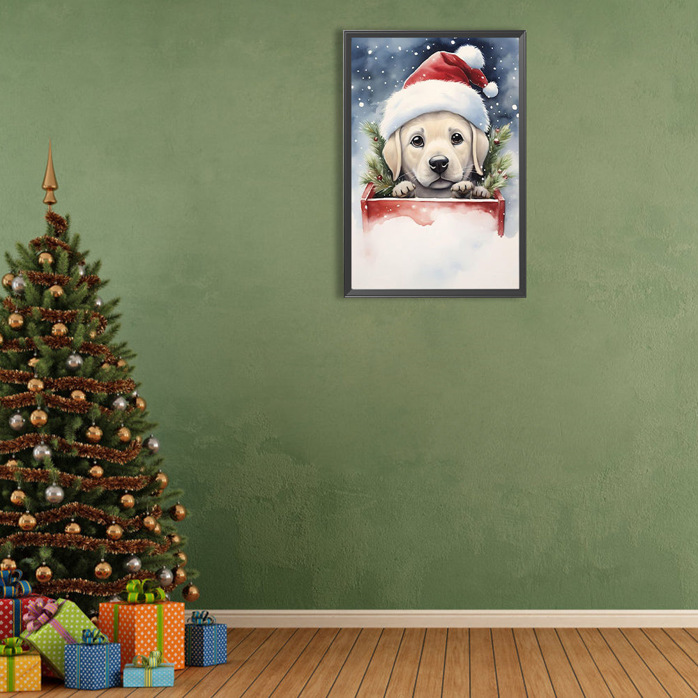 Christmas Puppy - Full Round Drill Diamond Painting 40*60CM