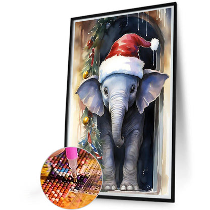 Christmas Elephant - Full Round Drill Diamond Painting 40*60CM