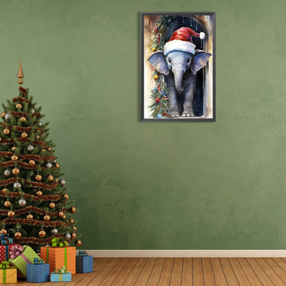 Christmas Elephant - Full Round Drill Diamond Painting 40*60CM