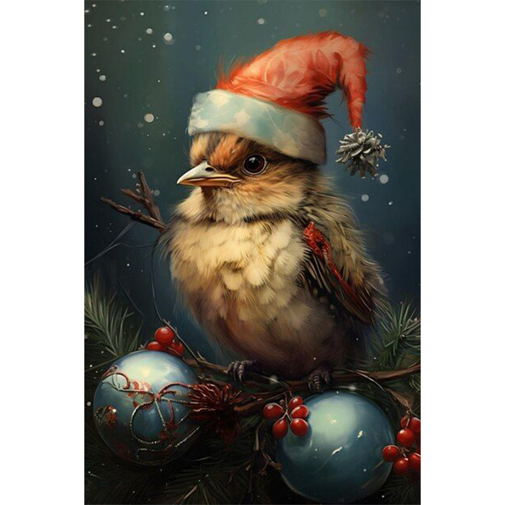 Christmas Sparrow - Full Round Drill Diamond Painting 40*60CM