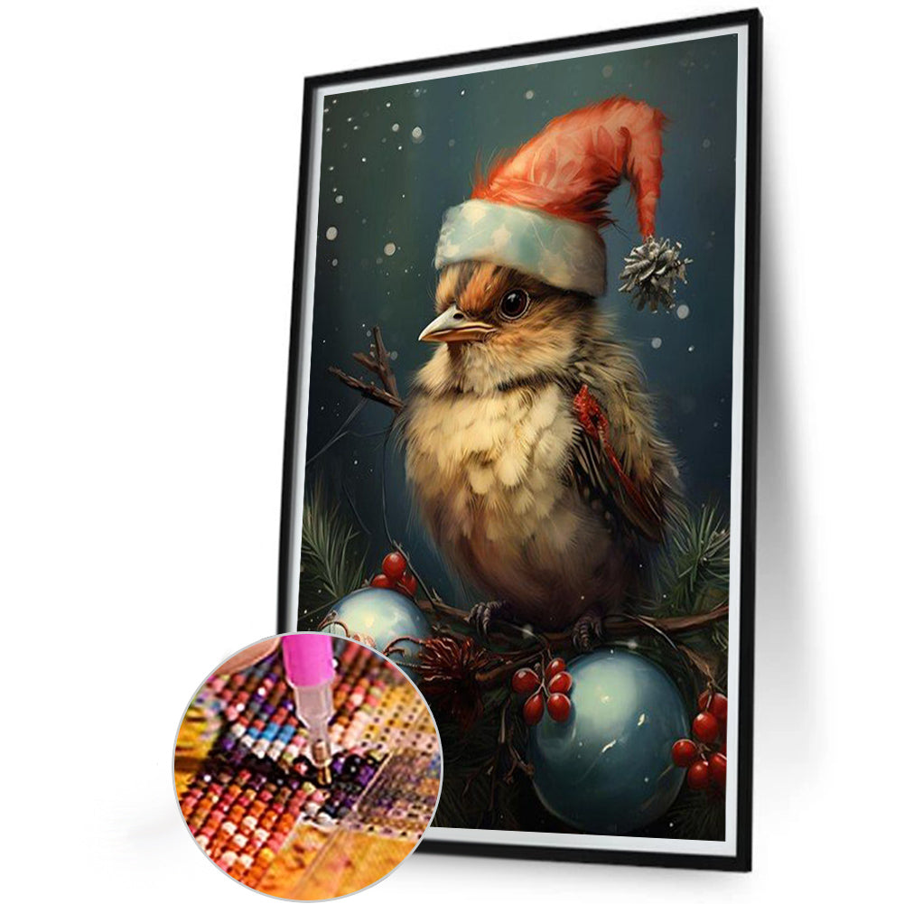 Christmas Sparrow - Full Round Drill Diamond Painting 40*60CM