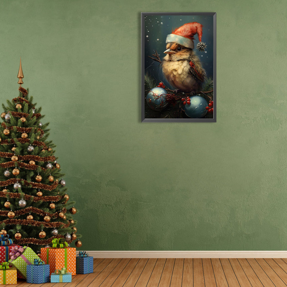 Christmas Sparrow - Full Round Drill Diamond Painting 40*60CM