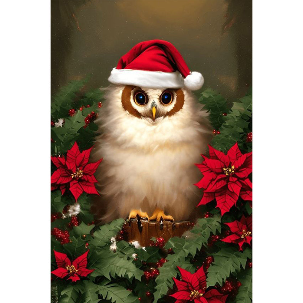 Christmas Owl - Full Round Drill Diamond Painting 40*60CM