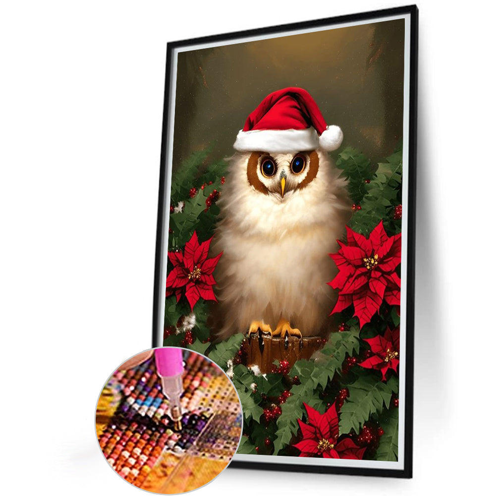 Christmas Owl - Full Round Drill Diamond Painting 40*60CM