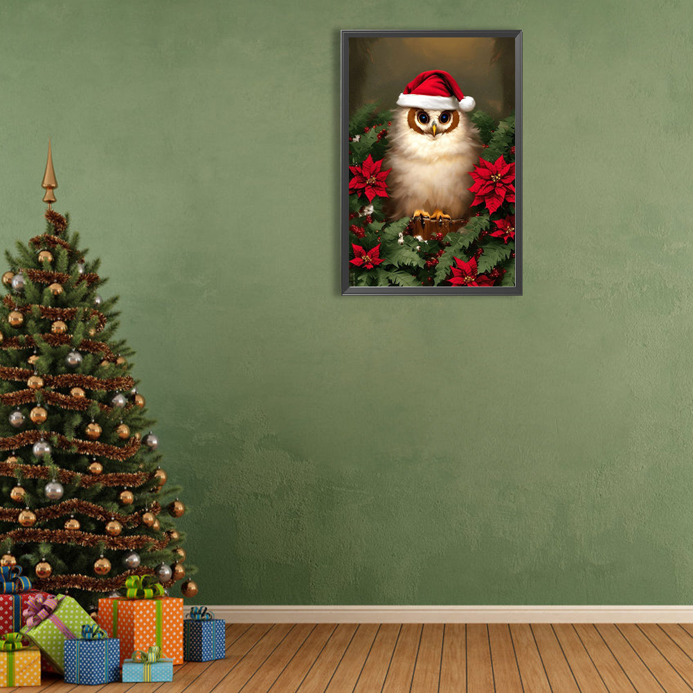 Christmas Owl - Full Round Drill Diamond Painting 40*60CM