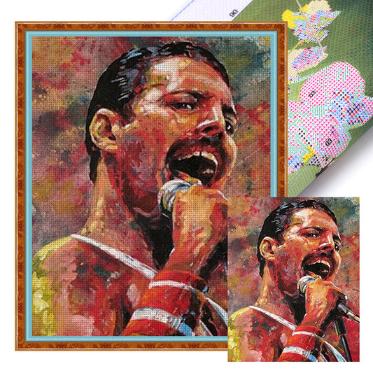 Freddie Mercury Singer - 11CT Stamped Cross Stitch 40*50CM