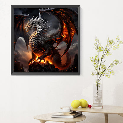 Black Dragon - Full Round Drill Diamond Painting 30*30CM