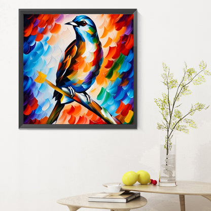 Oil Paint Element Bird On Branch - Full Round Drill Diamond Painting 30*30CM