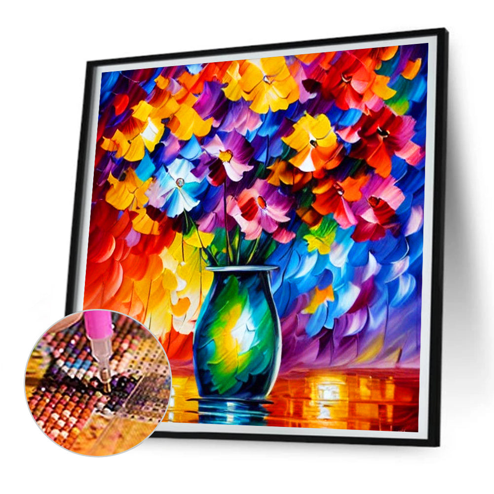 Flowers Full Of Oil Paint Elements - Full Round Drill Diamond Painting 30*30CM