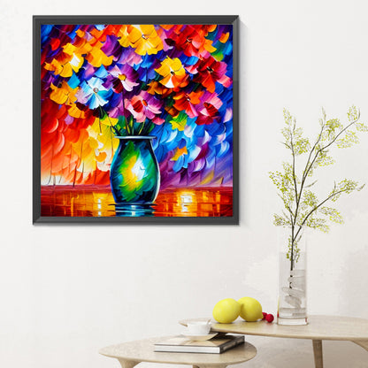 Flowers Full Of Oil Paint Elements - Full Round Drill Diamond Painting 30*30CM