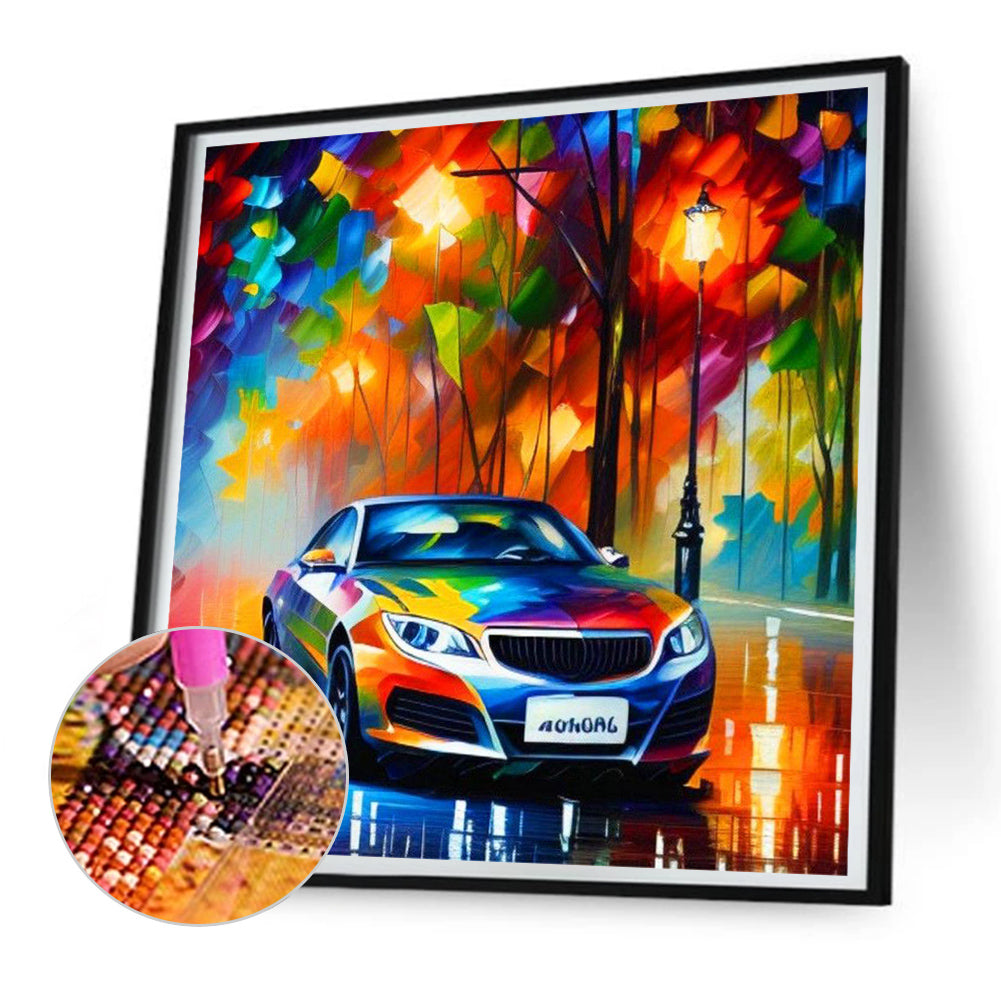 Oil Paint Element Car - Full Round Drill Diamond Painting 30*30CM