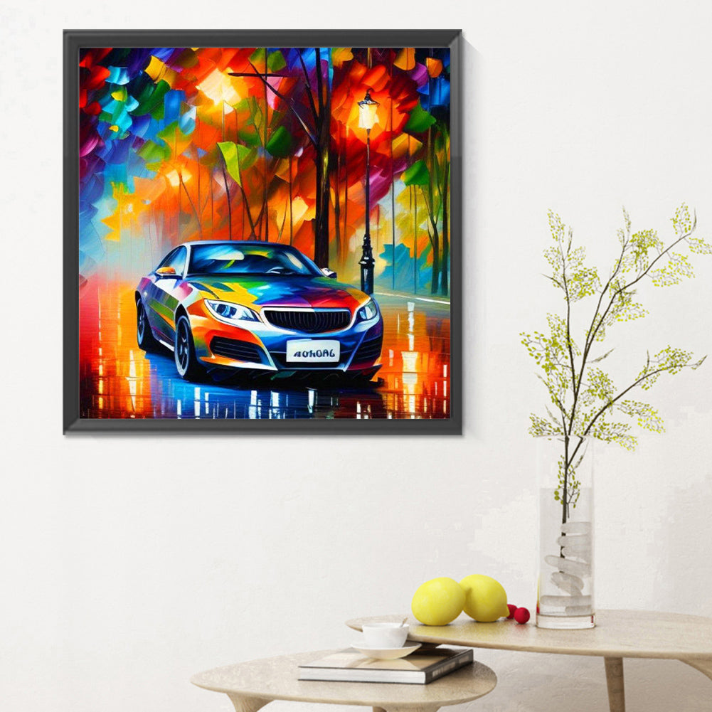 Oil Paint Element Car - Full Round Drill Diamond Painting 30*30CM