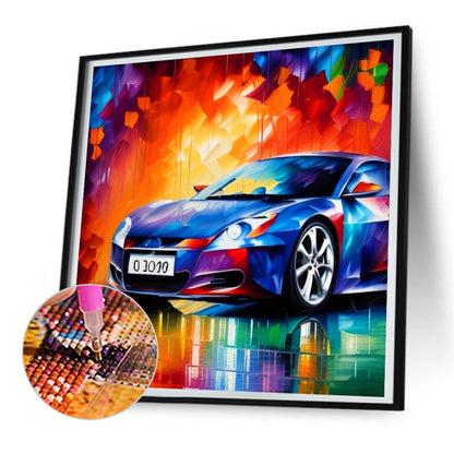 A Moving Car With Oil Paint Elements - Full Round Drill Diamond Painting 30*30CM
