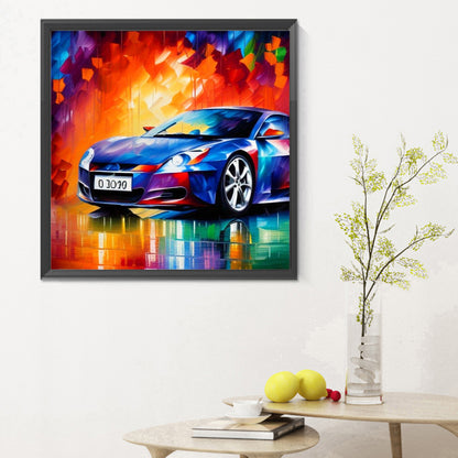 A Moving Car With Oil Paint Elements - Full Round Drill Diamond Painting 30*30CM